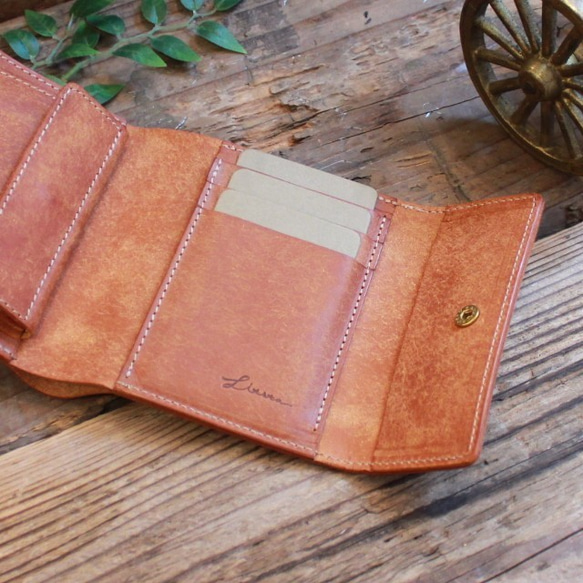 スタンダードな二つ折り財布 / Folded Wallet *CAMEL (右利き用) 5枚目の画像