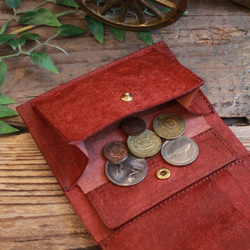 スタンダードな二つ折り財布 / Folded Wallet *BRICK RED (右利き用) 7枚目の画像