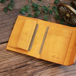 スタンダードな二つ折り財布 / Folded Wallet *YELLOW (右利き用) 6枚目の画像