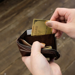 薄くて小さいお財布 / Compact Wallet Half *D Brown 6枚目の画像