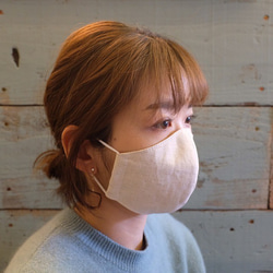 Linen &  Gauze Mask / Off-White *大人用リネンマスク* 5枚目の画像