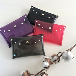 PVC scalar studs flat pouch 草莓粉色 第5張的照片