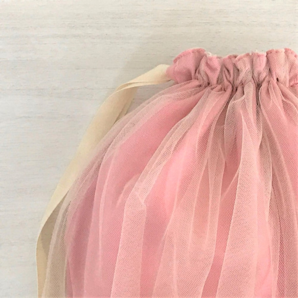 オーバーチュール ギャザー巾着 スモーキーピンク 3枚目の画像