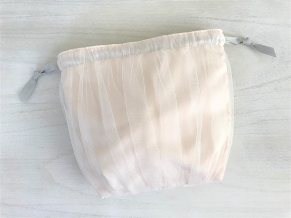 オーバーチュール ギャザー巾着 シャーベットピンク 2枚目の画像