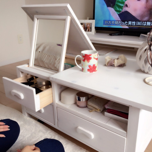 ドレッサーテーブル 忙しい朝ながらメイク ローテーブル