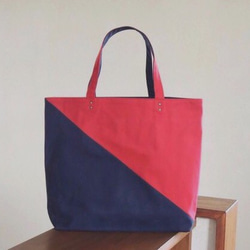 《定制生產》手提袋[Sanku /紅色/ L]（11號帆布） 第1張的照片