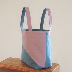 手提袋[粉紅色/綠松石/ M]（11號帆布） 第3張的照片