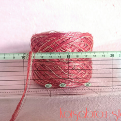 【鯉三郎商店】オレンジピンク有名メーカー糸 引き揃え糸60g 2枚目の画像