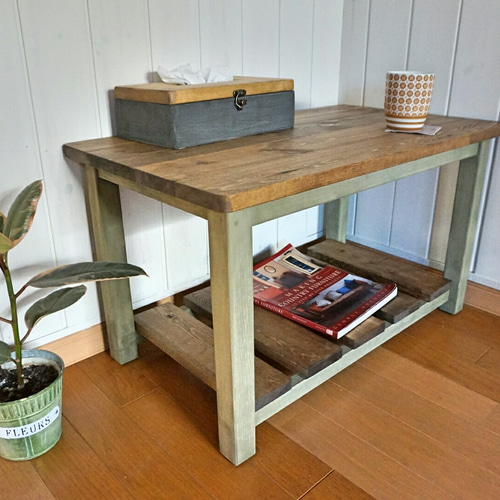 モダンツートンカラー ローテーブル - 80x50cm