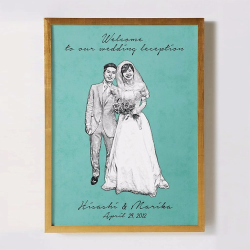 似顔絵ウェルカムボード ～SKETCH～／2L 【おしゃれな結婚式や記念