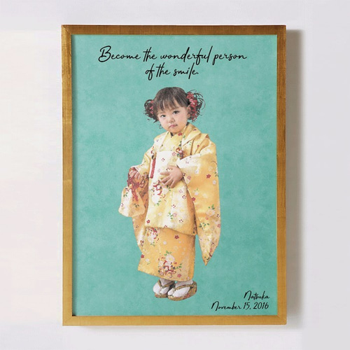 似顔絵オーダー　色紙　4名様　　七五三 七五三の似顔絵オリジナルポスター ～COLOR SKETCH～／A4 【名前
