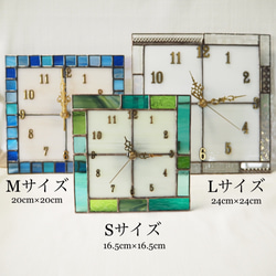 ★簡單的方形掛鐘〜藍色〜訂單生產★ 第6張的照片