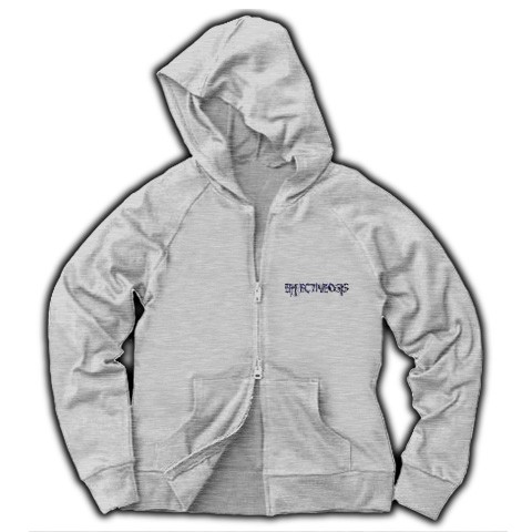 有効的異常症候群脳神経弐◆アート◆ロゴ◆フード◆長袖◆スウェット◆ジップパーカー◆グレー◆各サイズ選択可