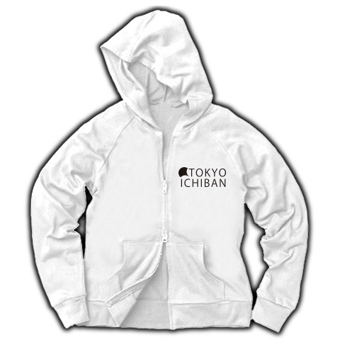 ◆TOKYOICHIBAN2◆文字◆ロゴ◆フード◆長袖◆スウェット◆ジップパーカー◆ホワイト◆各サイズ選択可