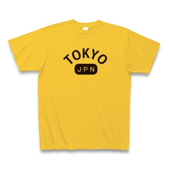 ◆TOKYOJPN◆文字◆ロゴ◆ヘビーウェイト◆半袖◆Tシャツ◆ゴールドイエロー◆各サイズ選択可 1枚目の画像