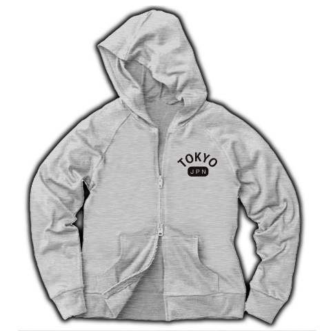 ◆TOKYOJPN◆文字◆ロゴ◆フード◆長袖◆スウェット◆ジップパーカー◆グレー◆各サイズ選択可