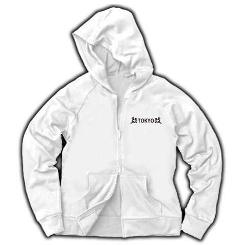 ◆改TOKYO改◆文字◆ロゴ◆フード◆長袖◆スウェット◆ジップパーカー◆ホワイト◆各サイズ選択可