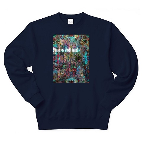 D'You Know What I Mean?◆アート◆ロゴ◆スウェット◆長袖◆トレーナー◆ネイビー◆各サイズ選択可