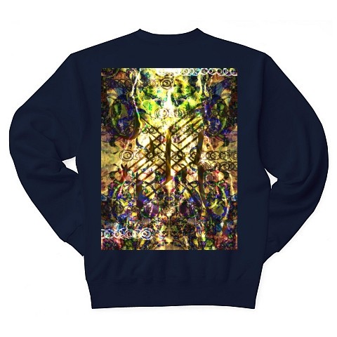 有効的異常症候風雷2◆アート◆ロゴ◆スウェット◆長袖◆トレーナー◆ネイビー◆各サイズ選択可