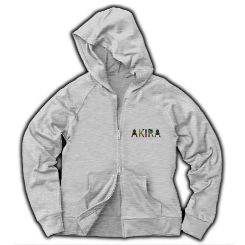 シンアキラ◆アート◆ロゴ◆フード◆長袖◆スウェット◆ジップパーカー◆グレー◆各サイズ選択可