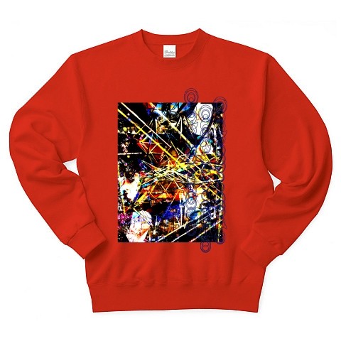 有効的異常症候群視点◆アート◆ロゴ◆スウェット◆長袖◆トレーナー◆レッド◆各サイズ選択可