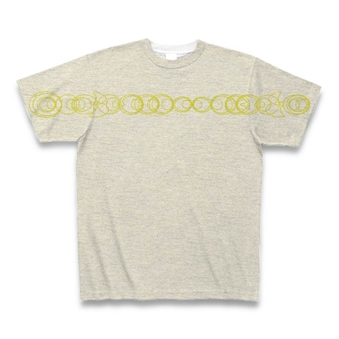 有効的異常症候群黄線前◆アート文字◆ロゴ◆ヘビーウェイト◆半袖◆Tシャツ◆オートミール◆各サイズ選択可