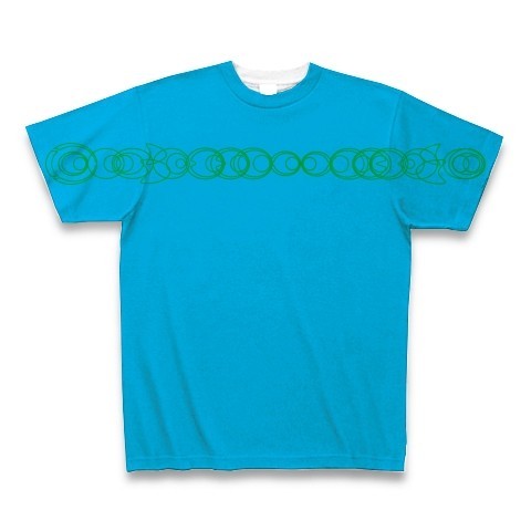 有効的異常症候群黄線前◆アート文字◆ロゴ◆ヘビーウェイト◆半袖◆Tシャツ◆ターコイズブルー◆各サイズ選択可