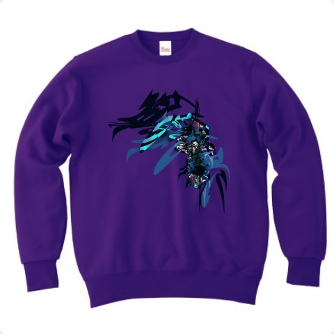 有効的異常症候群無界参前◆アート◆ロゴ◆スウェット◆長袖◆トレーナー◆バイオレット◆各サイズ選択可