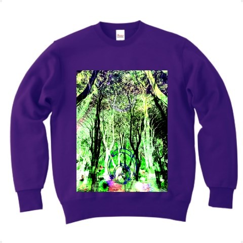 有効的異常症候群幻林◆アート◆ロゴ◆スウェット◆長袖◆トレーナー◆バイオレット◆各サイズ選択可