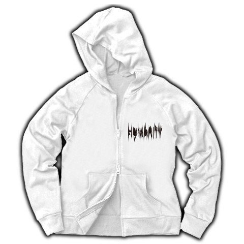 HUMANITY弐◆アート◆ロゴ◆フード◆長袖◆スウェット◆ジップパーカー◆ホワイト◆各サイズ選択可