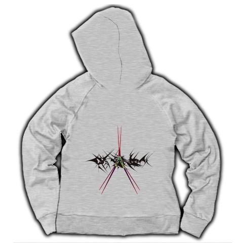 HUMANITY弐◆アート◆ロゴ◆フード◆長袖◆スウェット◆ジップパーカー◆グレー◆各サイズ選択可