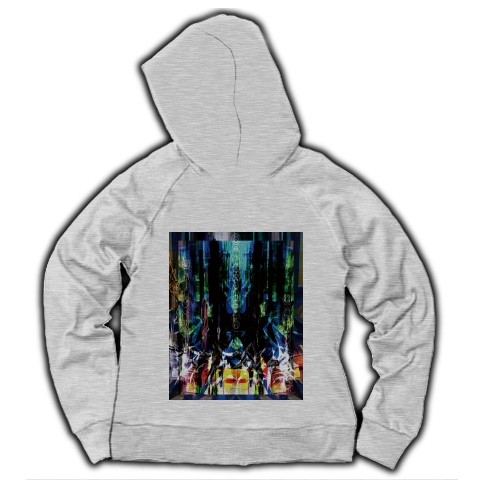 有効的異常症候群存在的残像参◆アート◆ロゴ◆フード◆長袖◆スウェット◆ジップパーカー◆グレー◆各サイズ選択可