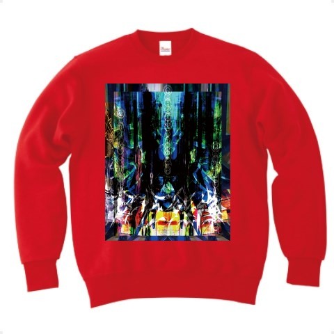 有効的異常症候群存在的残像肆◆アート◆ロゴ◆スウェット◆長袖◆トレーナー◆レッド◆各サイズ選択可