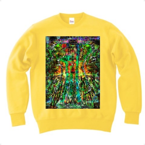 祁◆アート◆ロゴ◆スウェット◆長袖◆トレーナー◆カナリアイエロー◆各サイズ選択可