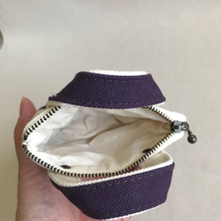 帆布トートバッグ型ミニポーチ 紫 4枚目の画像