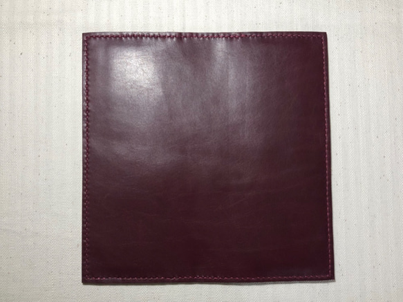 ハンドメイド『濃いワイン色の革の長財布』 3枚目の画像