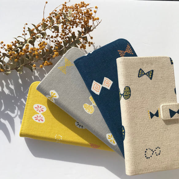 人気No.1♡ [ 多機種対応 ] 布製手帳型スマホケース【ちょうちょ∞】 1枚目の画像