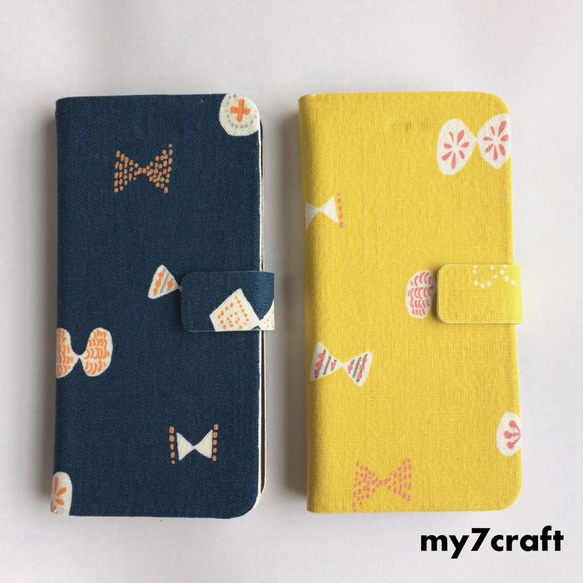 人気No.1♡ [ 多機種対応 ] 布製手帳型スマホケース【ちょうちょ∞】 2枚目の画像