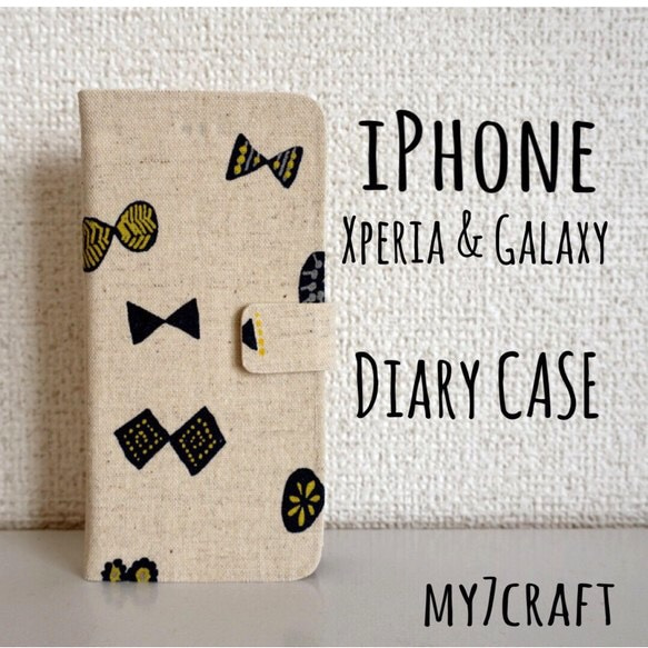 人気No.1♡ [ 多機種対応 ] 布製手帳型スマホケース【ちょうちょ∞】 3枚目の画像