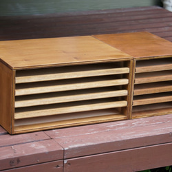 木製のレターケースA４縦形/ソーイングボックス/収納/アンティーク/書類棚/レターケース/古道具 5枚目の画像