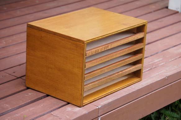 【Ｕｒｉ様専用】木製のレターケース・小引き出し/収納/アンティーク/書類棚/レターケース/古道具 2枚目の画像