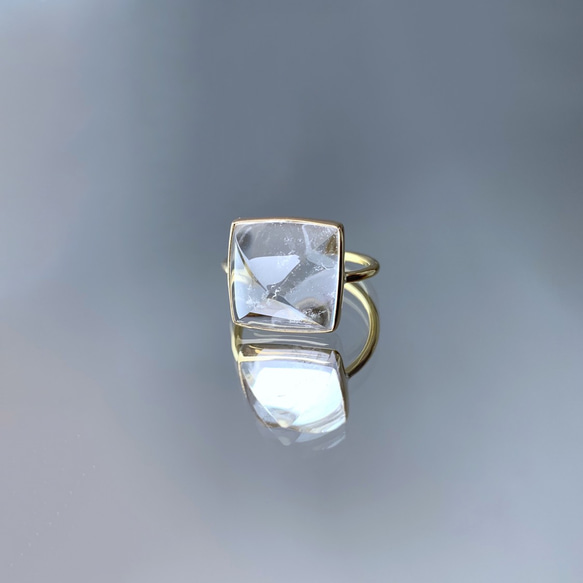 ブルーカルセドニー リング シュガーローフカット 15号 受注制作