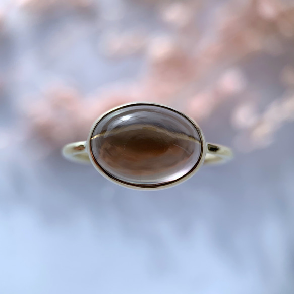 【受注製作】スモーキークォーツ リング（brass・silver） 2枚目の画像