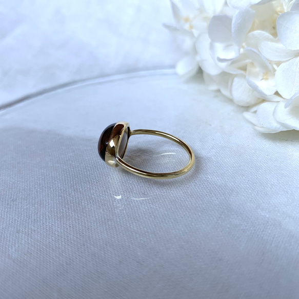【受注製作】スモーキークォーツ リング（brass・silver） 5枚目の画像