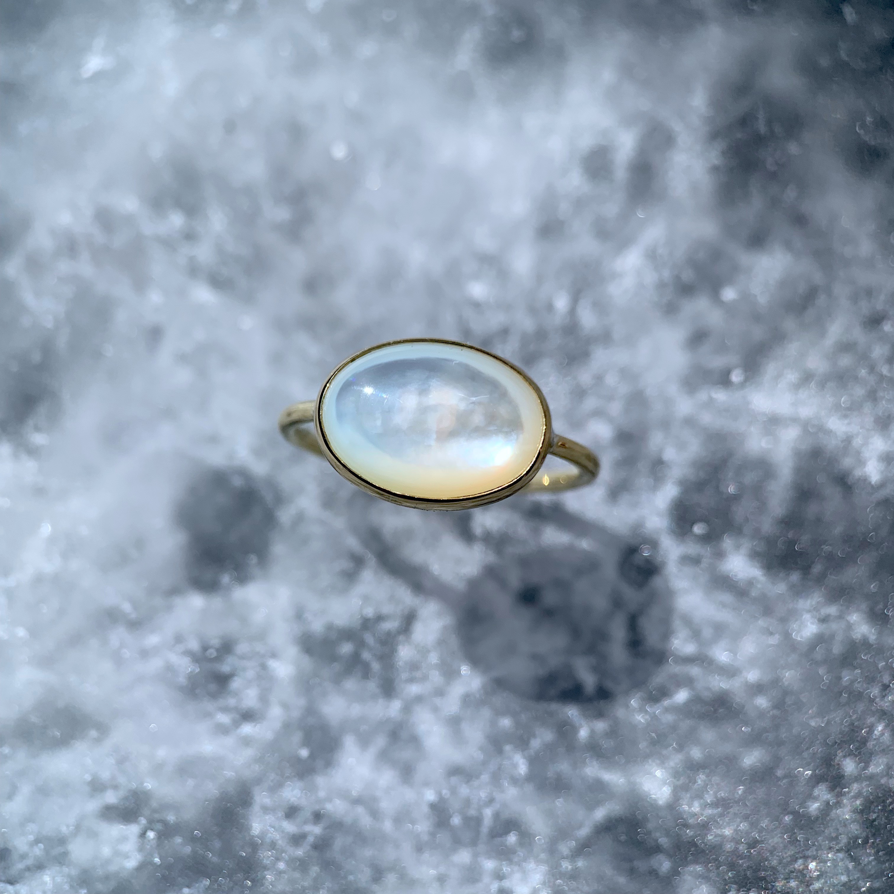 【受注製作】白蝶貝のリング（真鍮・silver）