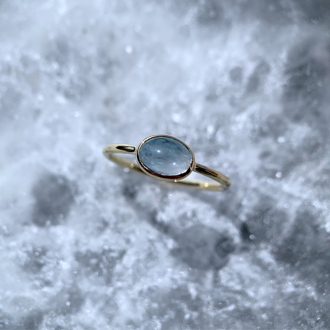 【受注製作】ロンドンブルートパーズのリング（真鍮・silver）