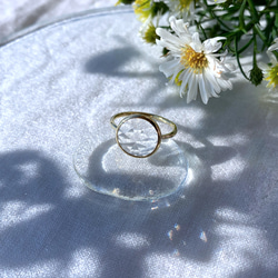 【受注製作】ローズカット まるい水晶の指輪（真鍮・シルバー） 4枚目の画像