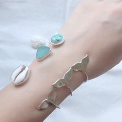 whale tail × shell silver bangle 7枚目の画像