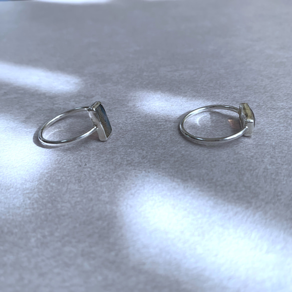 Rectangle Labradorite silver ring 3枚目の画像