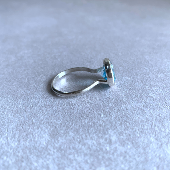 【13号】スカイブルートパーズ silver ring（silver950） 3枚目の画像